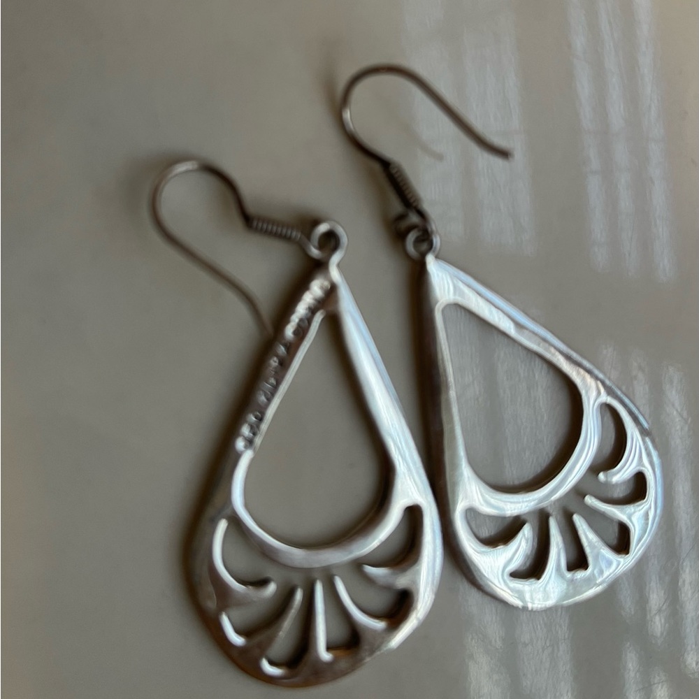Vintage 1980s Taxco Sterling statement earrings